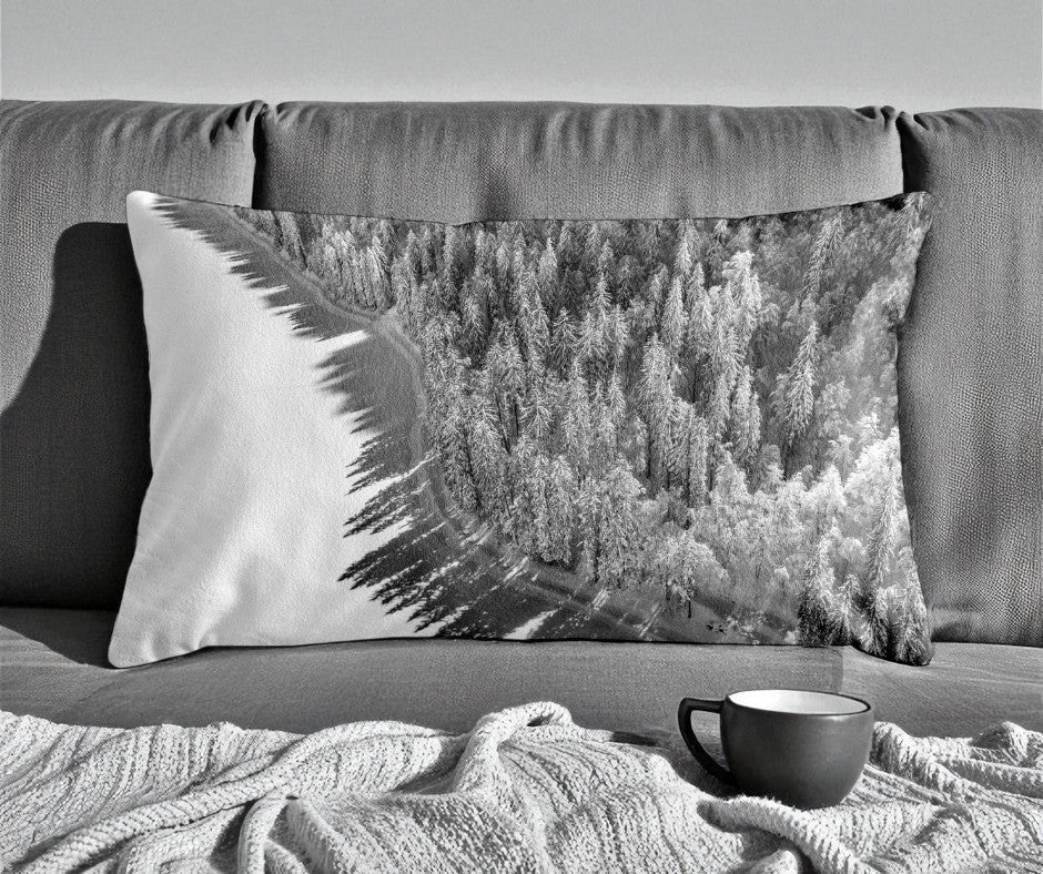 Housse de coussin - 30x50 cm - "Lac de Montriond"- Karadrone