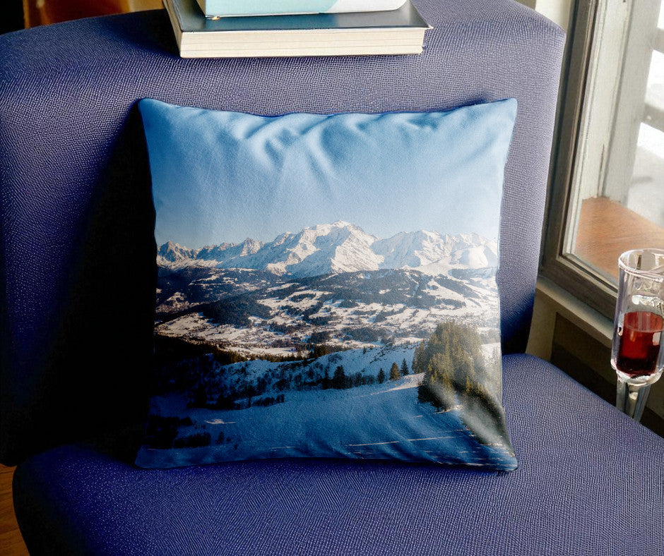 Housse de coussin décoratif pour l'intérieur "Massif du Mont-Blanc" (45x45cm)
