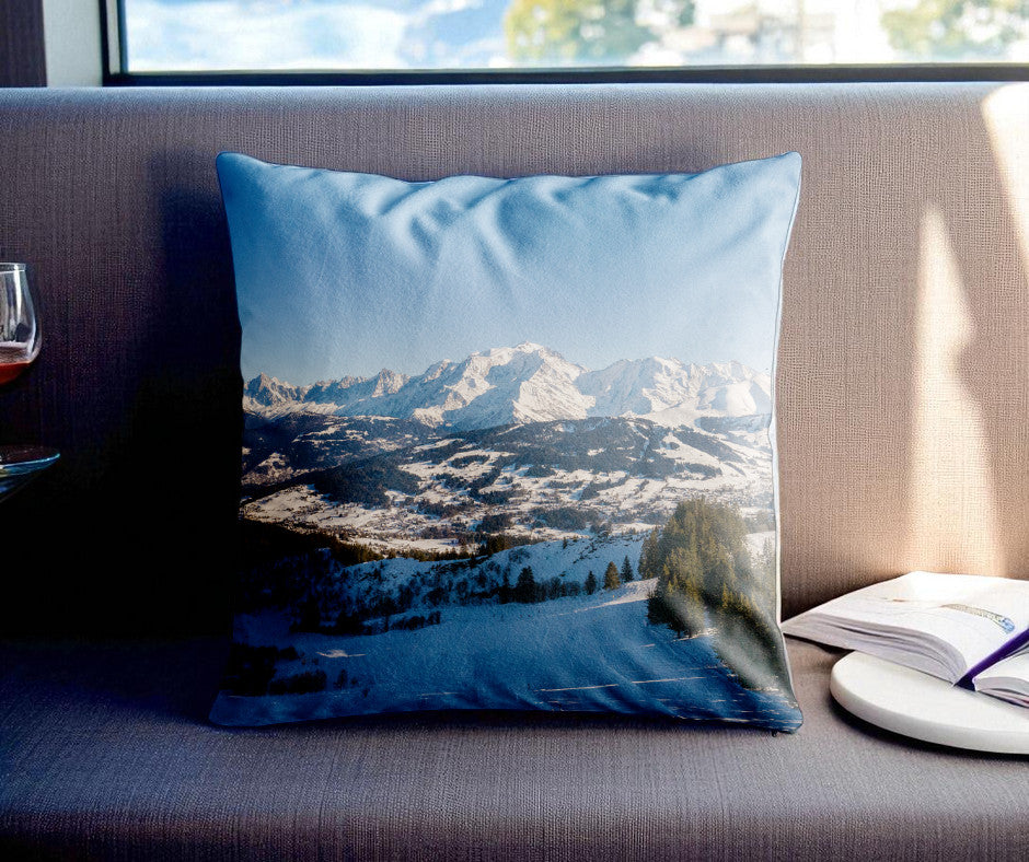 Housse de coussin décoratif pour l'intérieur "Massif du Mont-Blanc" (45x45cm)