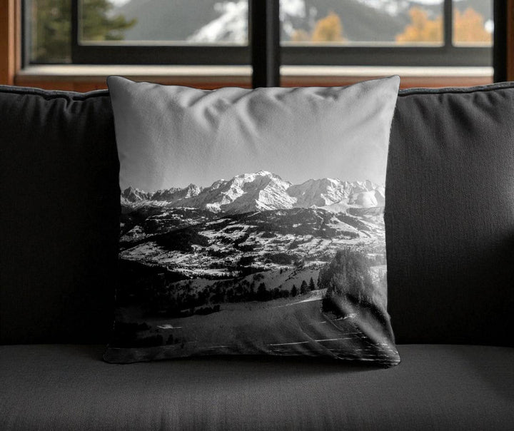 Housse de coussin - 45x45 cm - "Massif du Mont-Blanc"- Karadrone