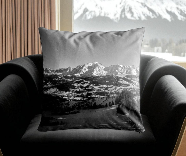 Housse de coussin - 45x45 cm - "Massif du Mont-Blanc"- Karadrone