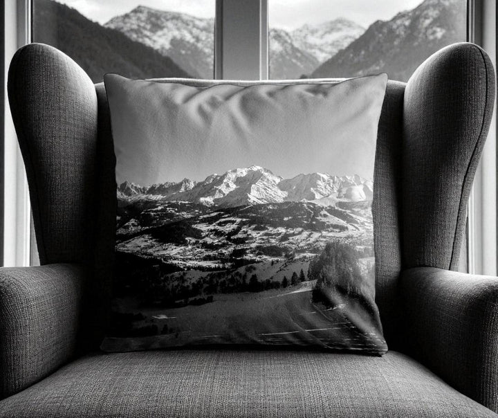 Housse de coussin - 45x45 cm - "Massif du Mont-Blanc"- Karadrone