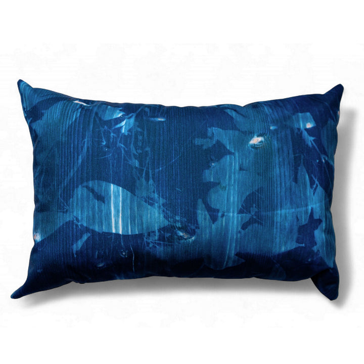 Housse de coussin extérieur 40x60 cyanotype - imperméable style artistique