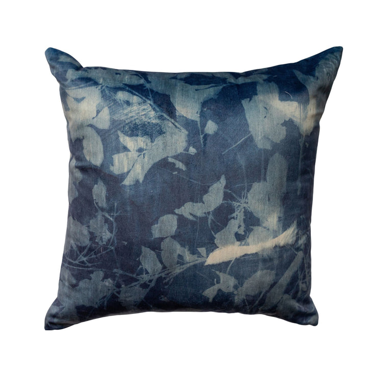 Housse coussin 45x45 Cyanotype – "Les Bleus du Lac" - Gilles Giacomotti