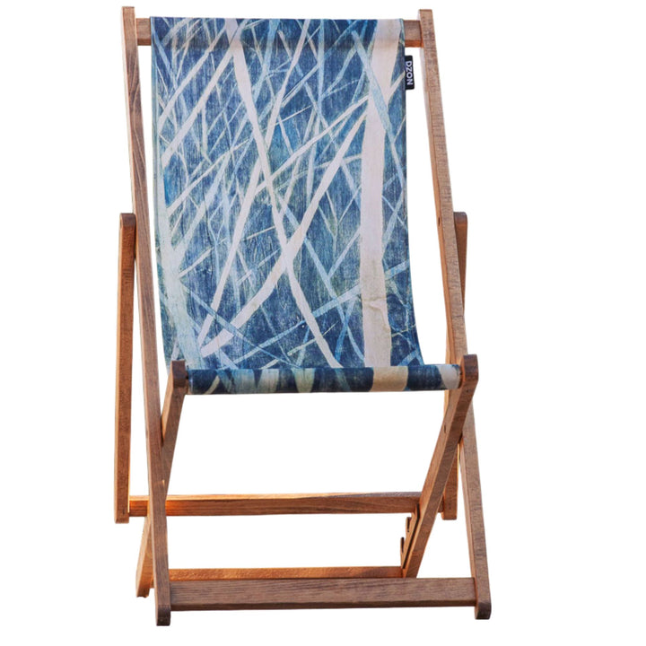 Chilienne en chêne massif - toile amovible – collection Les Bleus du Lac