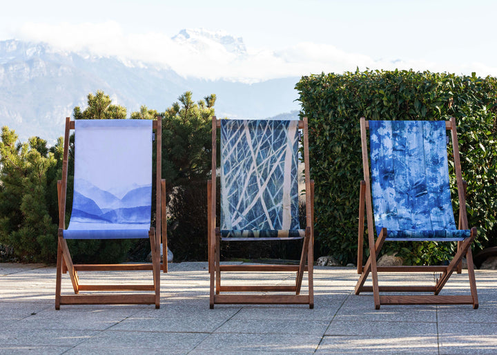 Chilienne en chêne massif - toile amovible – collection Les Bleus du Lac