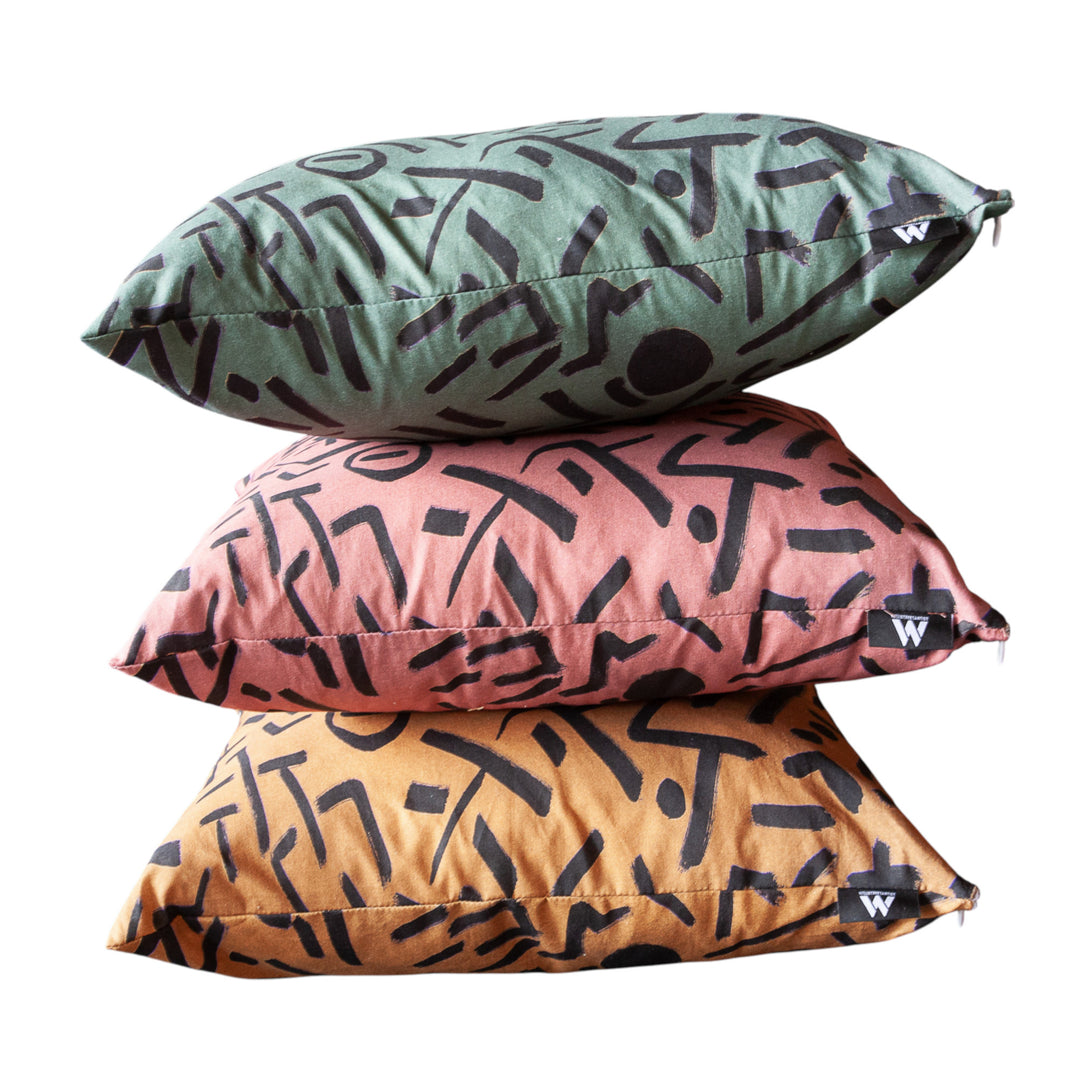 Housse de coussin rose mauve – Gestes Libres Willis – coton