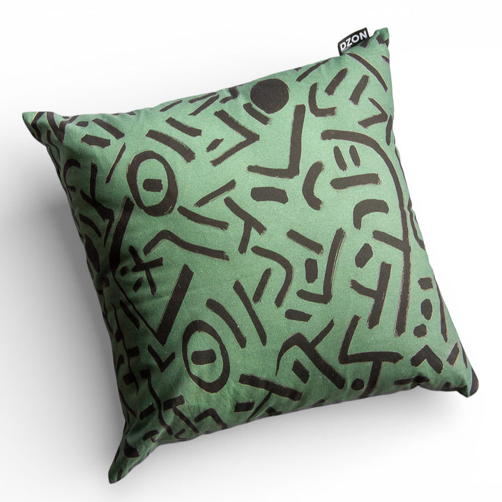 Housse de coussin vert – Gestes Libres Willis – coton