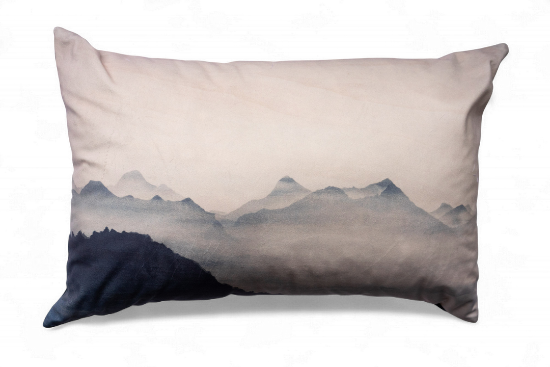 Housse de coussin “Les Bleus du Lac” – 40×60 cm