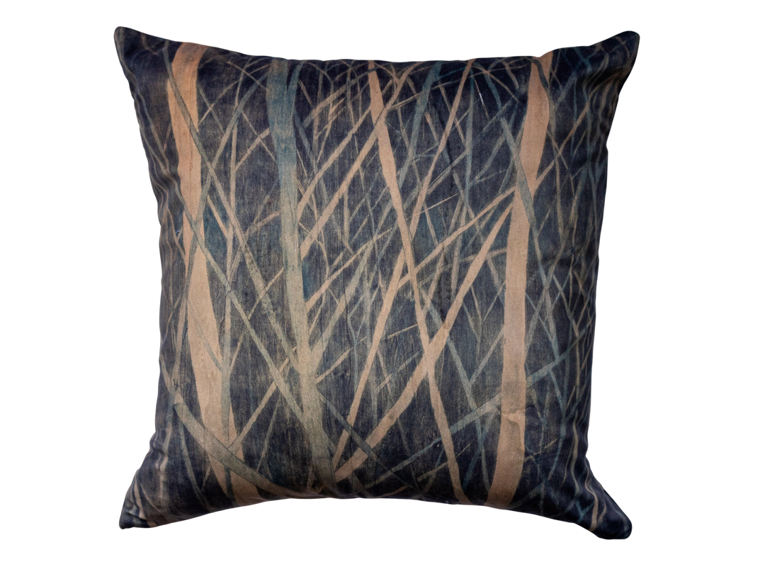 Housse de coussin extérieur 45x45 Les roseaux du lac - imperméable style artistique