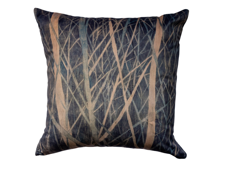 Housse de coussin extérieur 45x45 Les roseaux du lac - imperméable style artistique