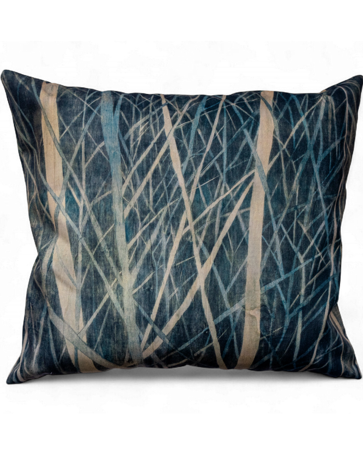 Housse de coussin extérieur 45x45 Les roseaux du lac - imperméable style artistique