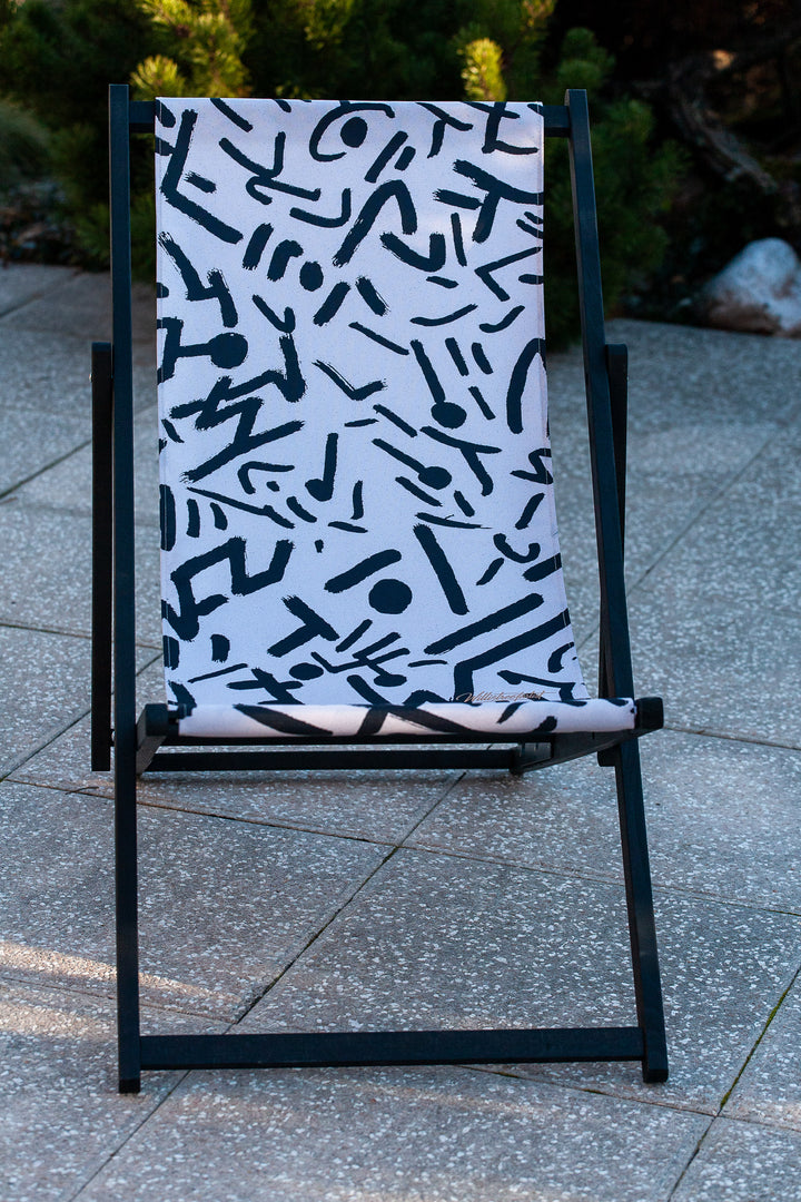 Chilienne bois design – Transat extérieur artistique – Gestes Libres Willis