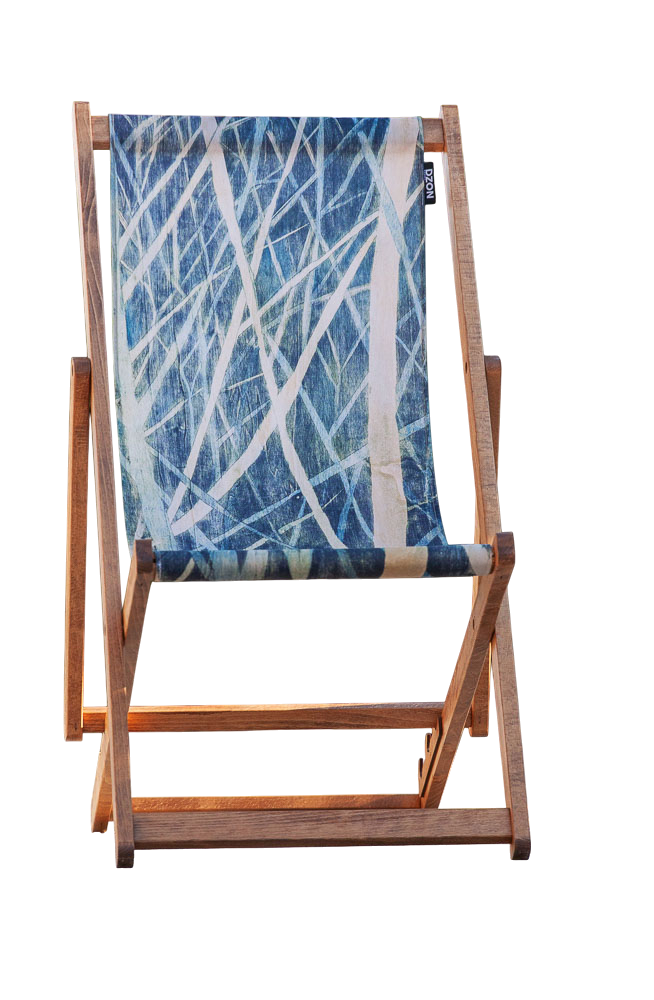 Chilienne en chêne massif - toile amovible – collection Les Bleus du Lac