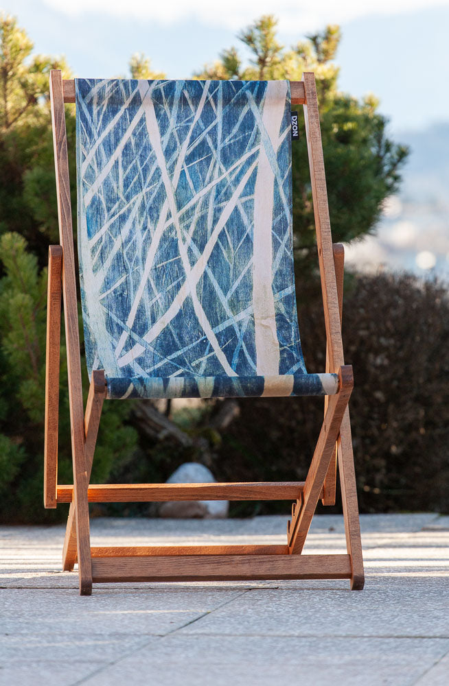 Chilienne en chêne massif - toile amovible – collection Les Bleus du Lac