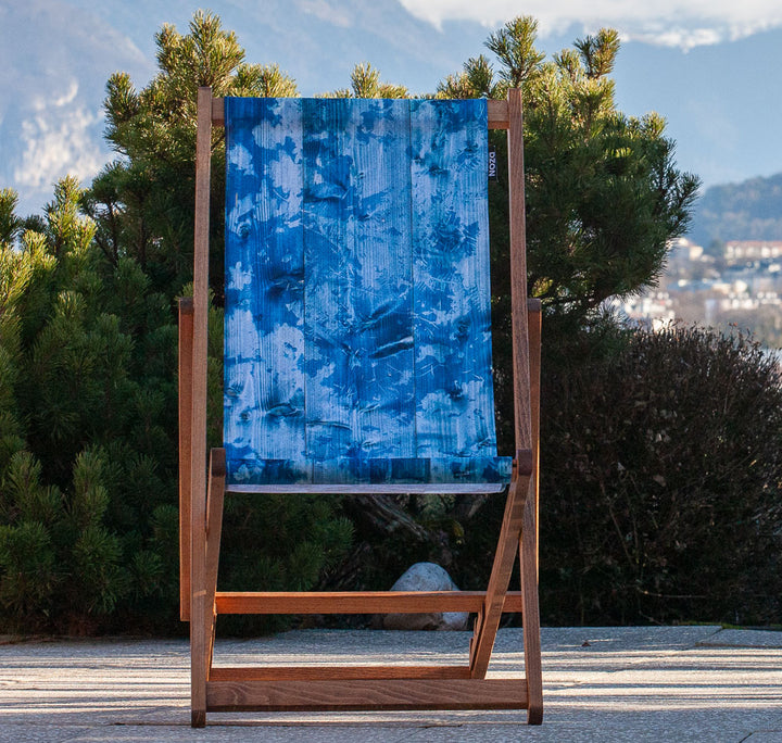 Chilienne en chêne massif - toile amovible – collection Les Bleus du Lac