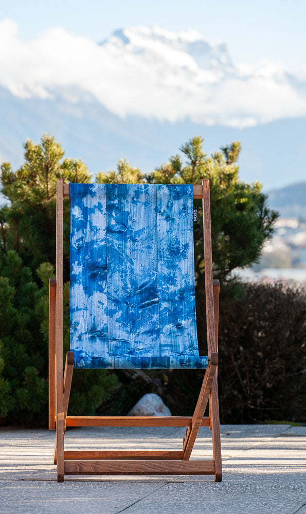Chilienne en chêne massif - toile amovible – collection Les Bleus du Lac