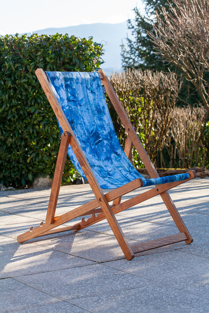 Chilienne en chêne massif - toile amovible – collection Les Bleus du Lac