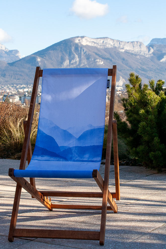 Chilienne en chêne massif - toile amovible – collection Les Bleus du Lac