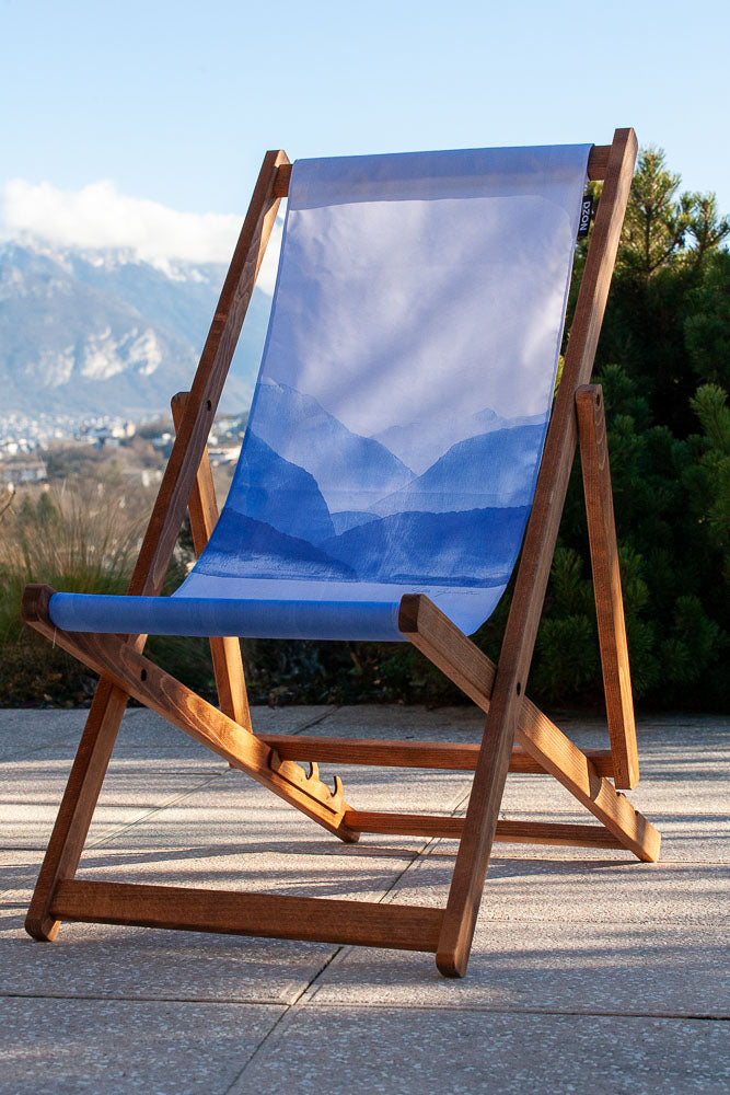 Chilienne en chêne massif - toile amovible – collection Les Bleus du Lac