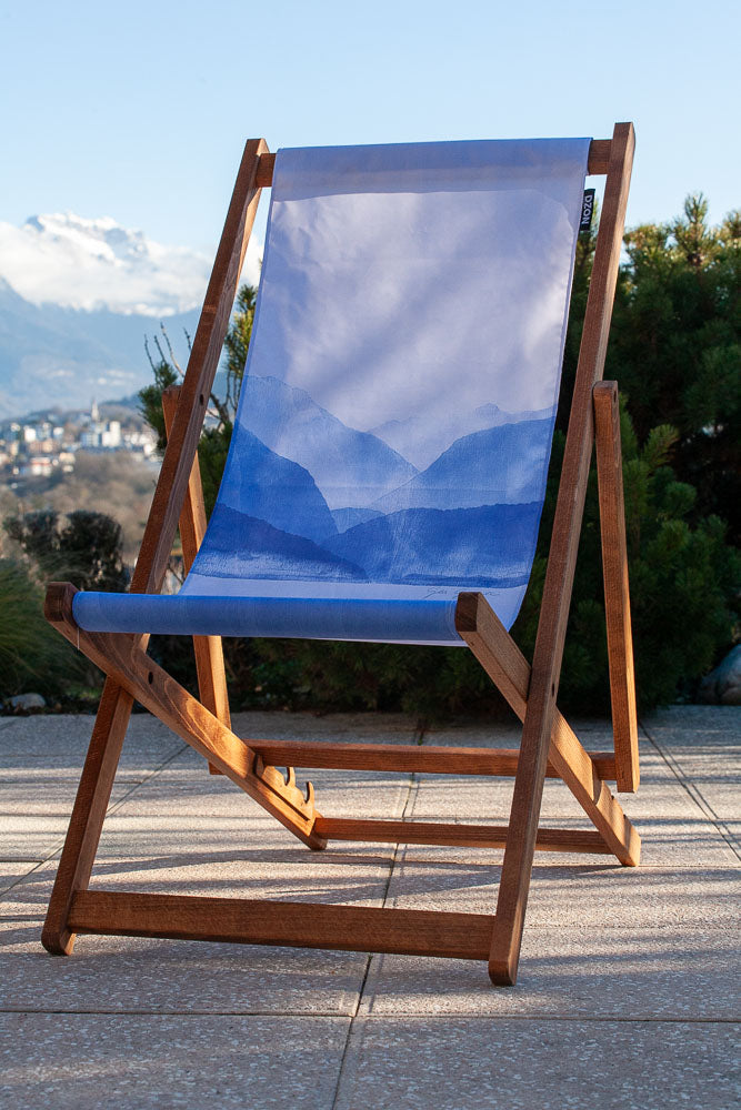 Chilienne en chêne massif - toile amovible – collection Les Bleus du Lac