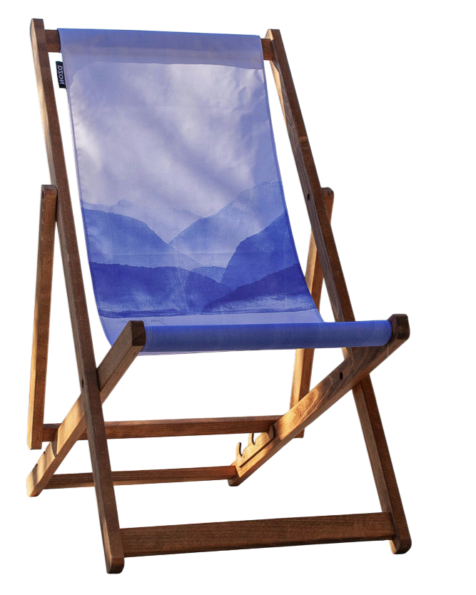 Chilienne en chêne massif - toile amovible – collection Les Bleus du Lac