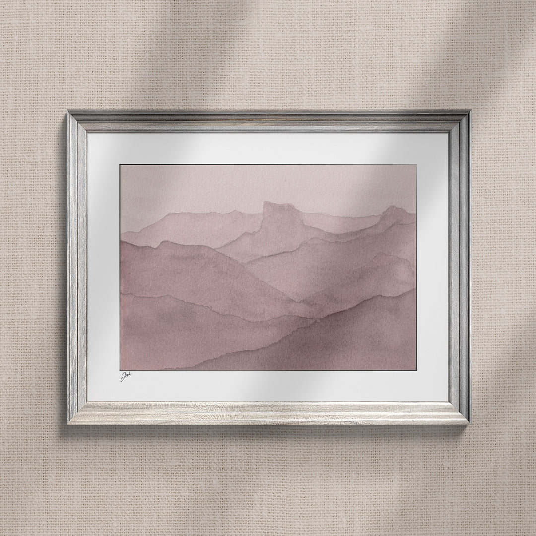 Affiche Mont Aiguille – Art mural Alpes, vin & aquarelle