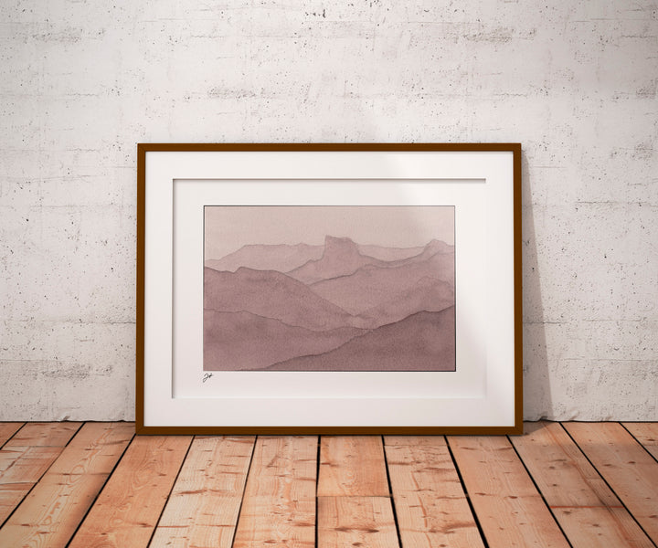 Affiche Mont Aiguille – Art mural Alpes, vin & aquarelle