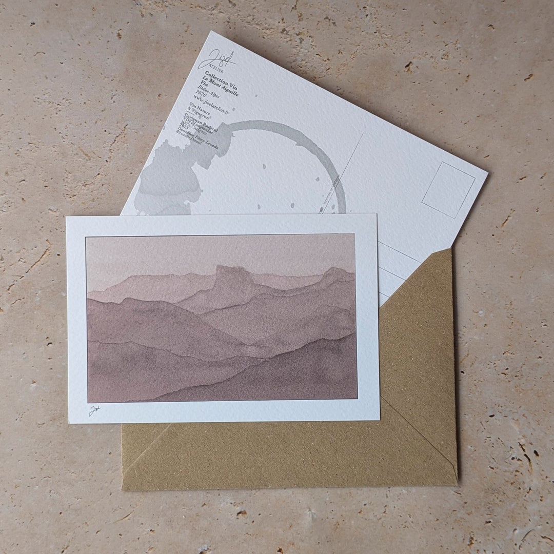 Affiche Mont Aiguille – Art mural Alpes, vin & aquarelle