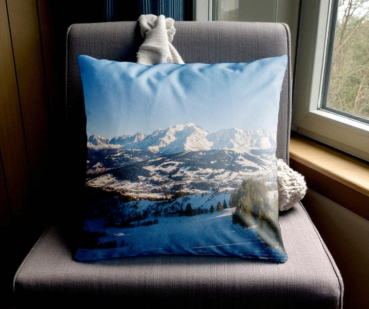 Housse de coussin - 45x45 cm - "Massif du Mont-Blanc"- Karadrone