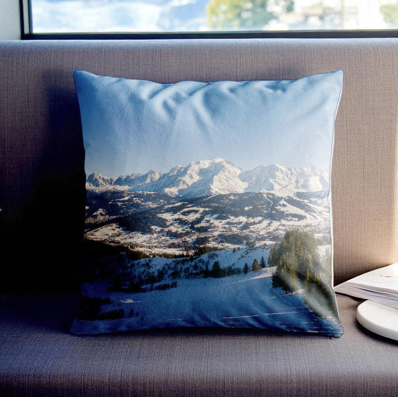 Housse de coussin - 45x45 cm - "Massif du Mont-Blanc"- Karadrone