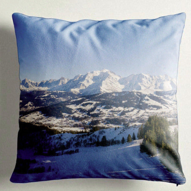 Housse de coussin - 45x45 cm - "Massif du Mont-Blanc"- Karadrone