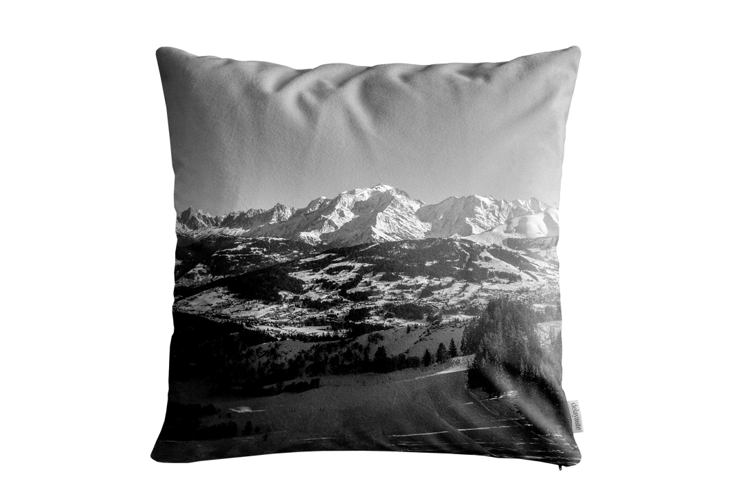 Housse de coussin - 45x45 cm - "Massif du Mont-Blanc"- Karadrone