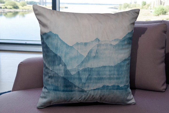 Housse de coussin “Les Bleus du Lac” – 45×45 cm