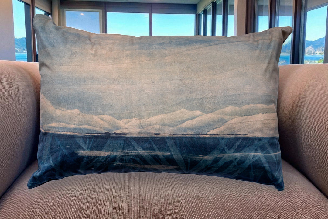 Housse de coussin - 40×60 cm - Lac Bleu - “Les Bleus du Lac” – Gilles Giacomotti