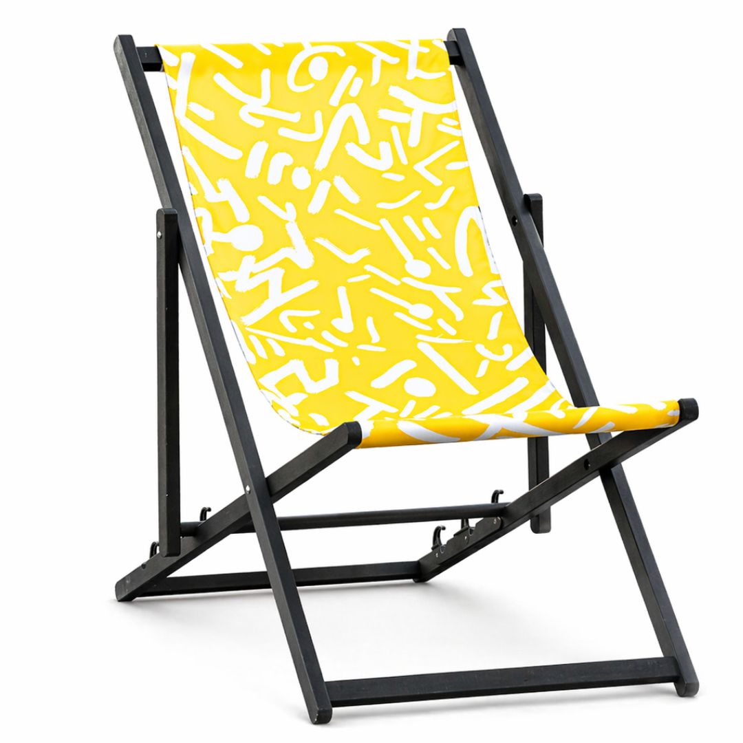Chilienne bois design – Transat extérieur artistique – Gestes Libres Willis