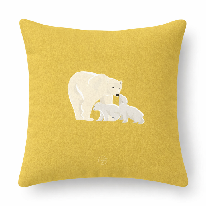 Housse de coussin jaune pollen – coton